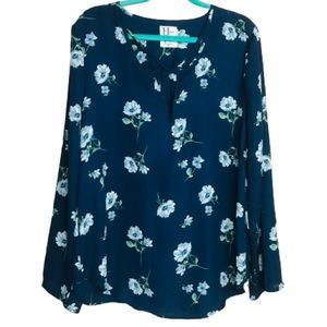 HAUTE PROJECT women’s blouse size XL floral blue